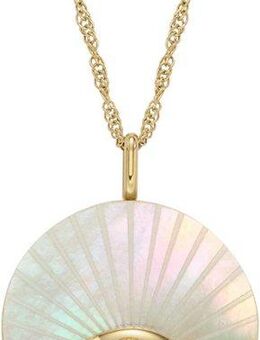 Fossil Kette mit Anhänger Schmuck Edelstahl Halskette Sutton Magisches Auge Evil Eye, mit Glasstein - mit Perlmutt