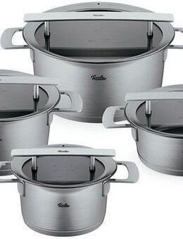 Fissler Topf-Set Phi Collection, Edelstahl 18/10 (Set, 4-tlg., Kochtopf 16/20/24cm, Bratentopf 20cm), cookstar Allherdboden, Edelstahl 18/10, Made in Germany