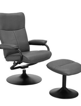 andas Relaxsessel Istad, TV-Sessel, Sessel mit Hocker und Schlaffunktion, mit Drehfuß, nordisches Design und Hocker
