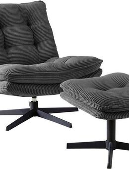 Jockenhöfer Gruppe Relaxsessel Kasper, Inklusive Hocker, 360° Drehfunktion, Cord