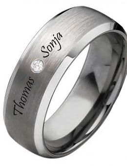 Damenring Wolframring DW114 mit Zirkonia - Aholming