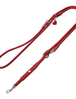 HUNTER Verstellbare Führleine Round & Soft Love, rot - 200 cm lang, Ø 6 mm