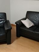 Ledersofa und Sessel in 33378