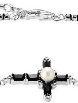 THOMAS SABO Armband Kreuz Cross Romance, A2173-167-11-L19V, A2173-167-14-L19V, mit Zirkonia (synth) - mit Süßwasserzuchtperle