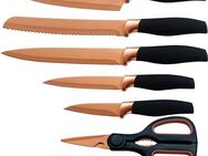 KING Messer-Set TITANIUM ROSÉ (Set, 6-tlg), 5 Küchenmesser, 1 Schere, beschichtete Messer- und Scherenklinge