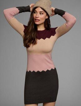 Laura Scott Strickkleid kurzes Kleid, figurbetont, aus Strickstoff, langärmlig