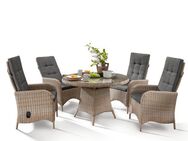 Destiny Garten-Essgruppe PALMA LUNA, (9-tlg., 4x Hochlehner, 1x Tisch, inkl. Auflagen), Aluminium, Polyrattan