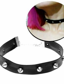 Halsband Kette Kunstleder Gothic Punk Halskette mit Nieten Schwarz  9,90 €* - Villingen-Schwenningen