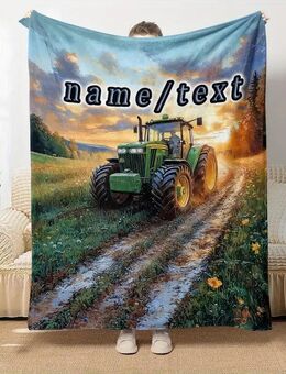 Individuelle Namens- Traktor Flanelldecke – Das perfekte persönliche Geschenk Bauer Landwirtschaft 150x200cm - Ingolstadt