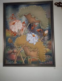 Gemälde balinesische Kunst Tropenfische Acryl auf Leinwand Unikat - Friedrichsdorf