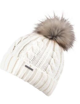 chillouts Bommelmütze Joan Hat Mit Fake-Fur Pom Pom, Zopfmuster