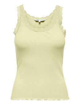 ONLY Tanktop ONLSARA – Tanktop mit Spitzendetail am Ausschnitt regular fit, modisch, Jersey, Rippware, Rundhals