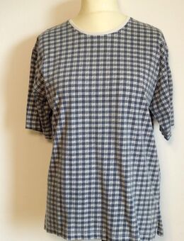 Damen T-Shirt, blau-weiß kariert, Gr. M 40/42 - Gütersloh