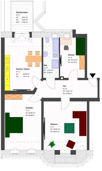 ERSTBEZUG - wunderschöne 3-Raum Dachgeschosswohnung mit Dachterrasse