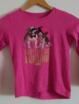 Pinkes Langarmshirt mit Aufdruck - Gr. 116/122 - Tom Tailor - Pirmasens
