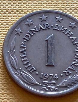 Münze Münzen Umlaufmünze Jugoslawien 1 Dinar 1974 - Alzey