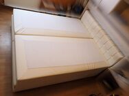 hochwertiges Boxspringbett, 200 x 180 x 52, mit Kopfteil, Kunstleder, cremeweiß - Hoyerswerda