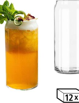 LIBBEY Gläser-Set Libbey Trinkglas, 12er Set -GLASS CANS-, 12-tlg., Glas, 591 ml, hochwertig verarbeitet, im modernen Design