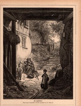 Alte Grafik : Der Topfbinder , Nach seinem Ölgemälde auf Holz gezeichnet von O. Schulz ., Blattgröße 28cm x 22cm , M400 - Görlitz