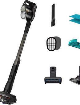 Philips Nass-Trocken-Akkusauger XC8347/01 SpeedPro Max Aqua Plus, beutellos, mit 80 Minuten Laufzeit, Wischfunktion und 360°-Saugdüse