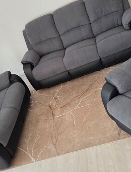 Couchgarnitur 3+2+1 - Mikrofaser und Kunstleder - Niederdorfelden