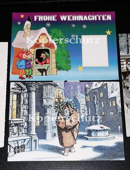4 Weihnachts-, Neujahrs-Ansichtskarten, unbeschrieben, Set 2 - Bautzen