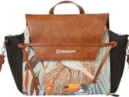 Gesslein Wickeltasche N°4 cognac, sand, mit Wickelauflage und Flaschenhalter, Made in Germany
