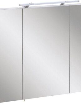 Schildmeyer Spiegelschrank Dorina, mit höhenverstellbaren Glasböden Breite 90 cm, 3-türig, LED-Beleuchtung, Schalter-/Steckdosenbox
