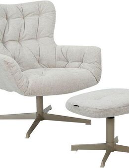 INOSIGN Drehsessel VERGAS Ohrensessel mit Hocker im Set, Relaxsessel mit 360-Grad-Drehfunktion u. Hocker, Web-Stoff