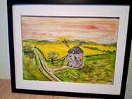 Acrylbild "Windmühle in Landschaft" 43x53cm - Neustrelitz