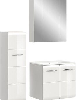 INOSIGN Badezimmer-Set, (Set, 4-St), Florenz, Badkombination 4-tlg.,Weiß hochglanz, inkl. Waschbecken