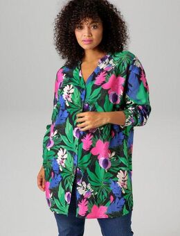 Aniston PLUS Longbluse mit tropischen Blüten und Blättern bedruckt