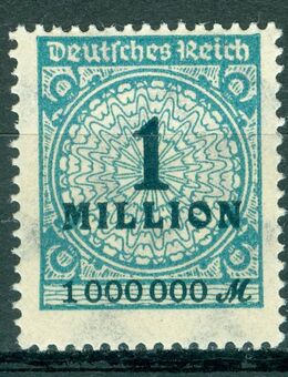 Deutsches Reich postfrisch Nr. 314 PE1 Plattenfehler „Markenrand unter Schalltrichter des linken unteren Posthorns ausgefranst“ - Porta Westfalica Zentrum
