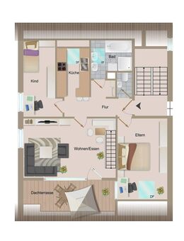 Rarität! Freie 3-Zimmer-Galerie-Wohnung mit sonniger Loggia, TG-Stellplatz plus Stellplatz! - Fellbach