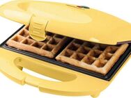 bestron Waffeleisen ASW401V Brüsseler Waffeleisen im Retro Design, 700 W, mit Antihaftbeschichtung & Backampel, Gelb