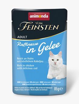 Sparpaket animonda Vom Feinsten Adult Raffinesse in Gelee 48 x 85 g - reich an Huhn mit Kabeljau