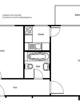 Sanierte 2 Zimmerwohnung mit Balkon - Frankfurt (Main)
