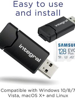 USB 3.1 Typ A, Speicherkartenleser integral MicroSD Laufwerk, Samsung EVOPlus MicroSDXC 128GB, mit einer Datenübertragung von bis zu 130MB/s, inklusive SD-Adapter - Fürth
