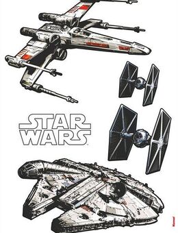 Komar Wandtattoo Star Wars Spaceships - Größe 100 x 70 cm (5 St), selbstklebend, Wandsticker, Kinderzimmer