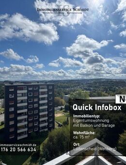 Gepflegte und geräumige Eigentumswohnung mit Balkon und Garage in guter und kinderfreundlicher Lage von Lüdenscheid (Wehberg - Lüdenscheid