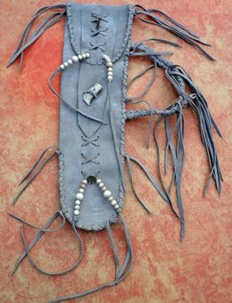 Neue Flötentasche Leder – Länge ca. 40/38 cm - 018 - Schiltach