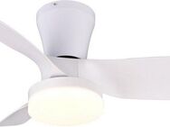 Reality Leuchten LED Deckenleuchte RANDERS mit Ventilator, Deckenventilator mit Licht inkl Fernbedienung, Ventilatorfunktion, LED fest integriert, warmweiß - kaltweiß, 6 Geschwindigkeiten Timer Vor- & Rücklauf LED dimmbar CCT Nachtlicht