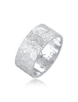 Kuzzoi Silberring Herren Bandring Organic Struktur 925 Silber
