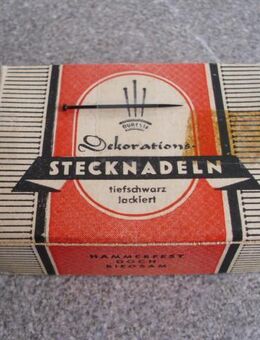 Duresta Dekorations-Stecknadeln 3 cm 50 Gramm  tiefschwarz lackiert Pappschachtel Vintage Retro 3,- - Flensburg