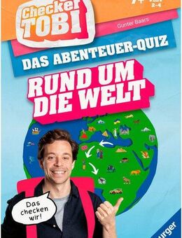 Ravensburger Spiel Checker Tobi: Rund um die Welt, Gesellschaftsspiel, Made in Europe