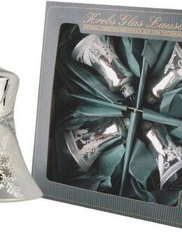 Krebs Glas Lauscha Christbaumschmuck Glocken, Weihnachtsdeko, Christbaumschmuck (4-tlg), mundgeblasen
