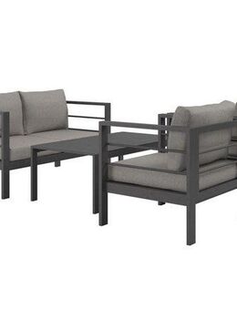 KONIFERA Gartenlounge-Set »New Jersey«, (Set, 12-tlg., 1x2er Sofa, 2 Sessel, Tisch 62x110x41 cm, inkl. Auflagen), Tischplatte aus Nonwood