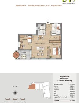 Whg. 1 - schöne und geräumige 3-Zi-Whg. im EG mit Garten + Terrasse - Tag der Offenen Tür am 29.11.2025 - 13-16 Uhr - Weißbach (Baden-Württemberg)