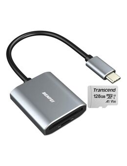 OTG USB 3.0 Typ C, DUAL Speicherkartenleser BENFEI, SD & MicroSD Laufwerke, Transcend MicroSDXC 128GB mit einer Datenübertragung von bis zu 100MB/s - Fürth