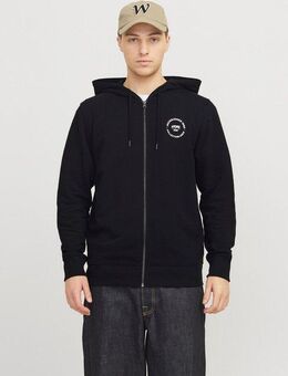 Jack & Jones Kapuzensweatjacke JJSIMON Hoodie mit Reißverschluss und hohem Baumwollanteil bedruckt, modisch, regular fit, Baumwollmischung, Kapuze